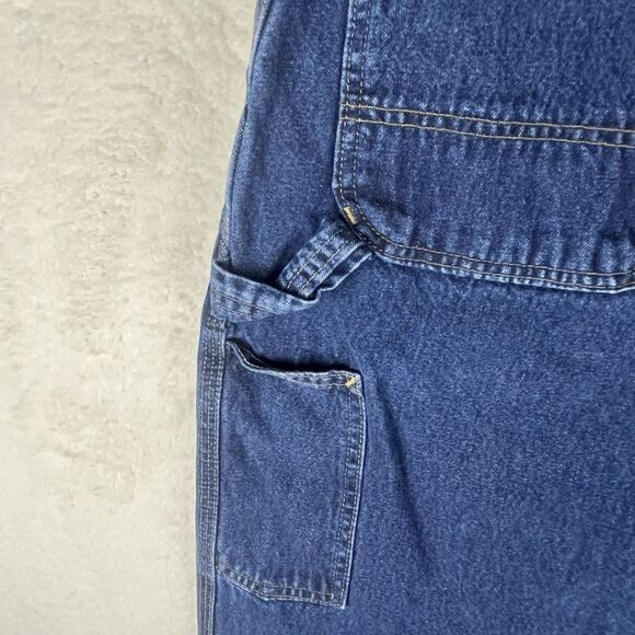 Carhartt Blue Denim Carpenter Jeans Mens 40x32 Dungaree Fit B13 HDK Straight Leg - Picture 9 of 9